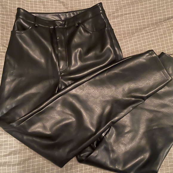 Gisele Faux Leather Straight Leg Pants - Picture 2 of 5